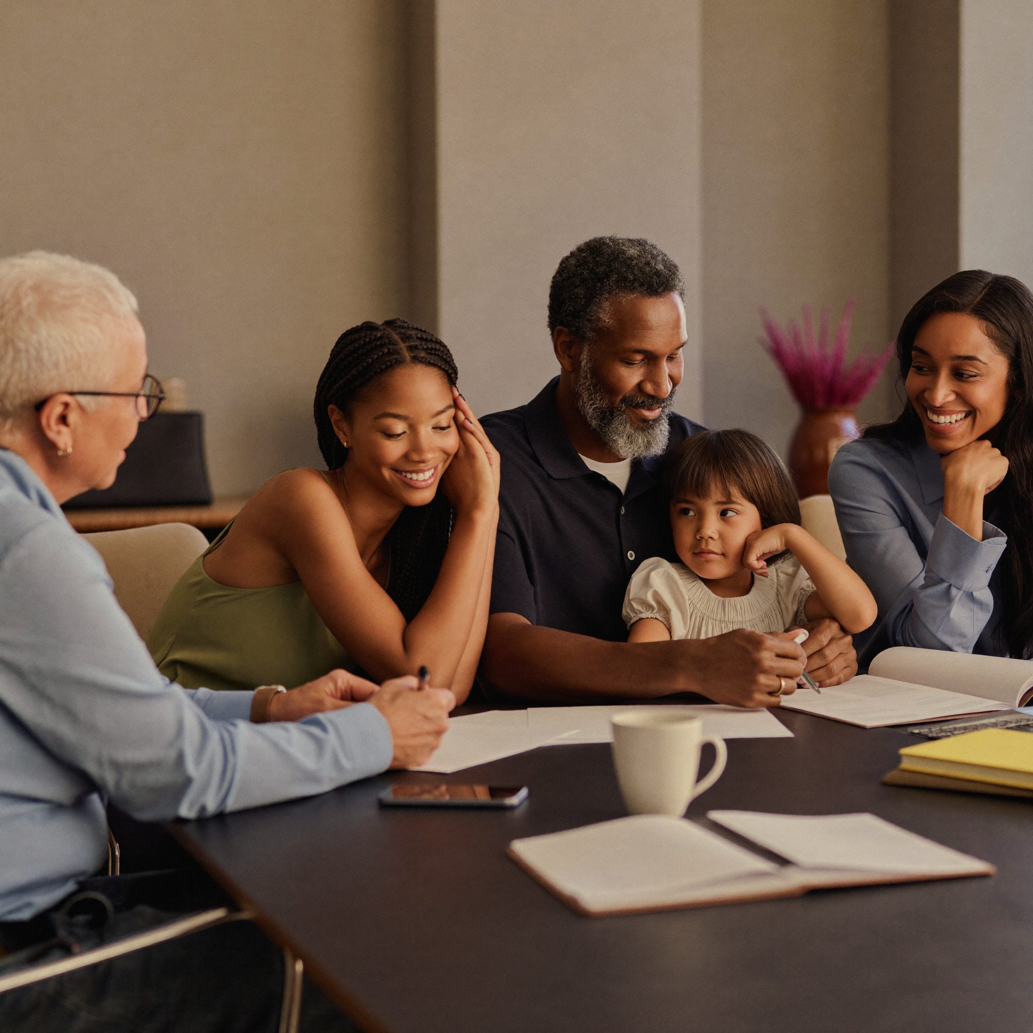 Family meeting with a financial advisor
