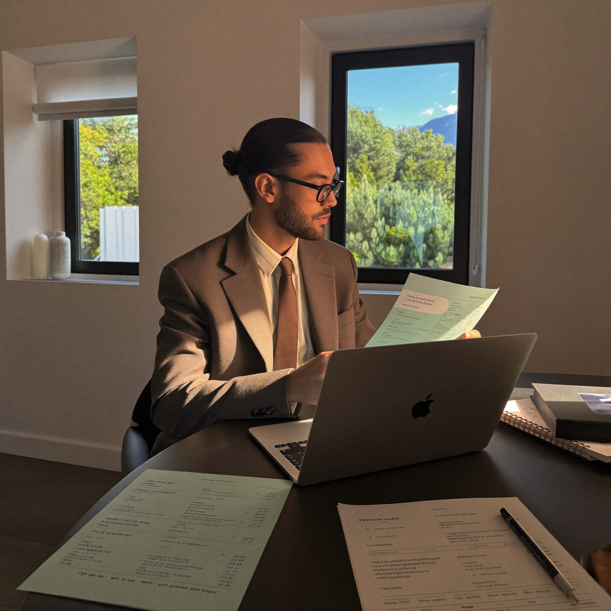Professional reviewing retirement fund documents